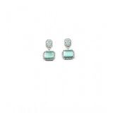 Women's turquoise brass silver plated drop earrings - jewelry accessory for special occasions, keep dry and airtight after use