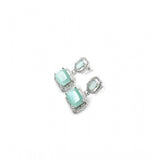 Women's turquoise brass silver plated drop earrings, keep dry for long-lasting beauty