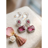 Red brass silver-plated women's drop earrings, keep dry for longevity