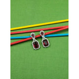 Red brass silver plated earrings for women, perfect accessory for formal events