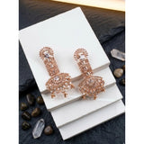 Women's brass silver plated drop earrings (white), delicate jewelry accessory for special occasions