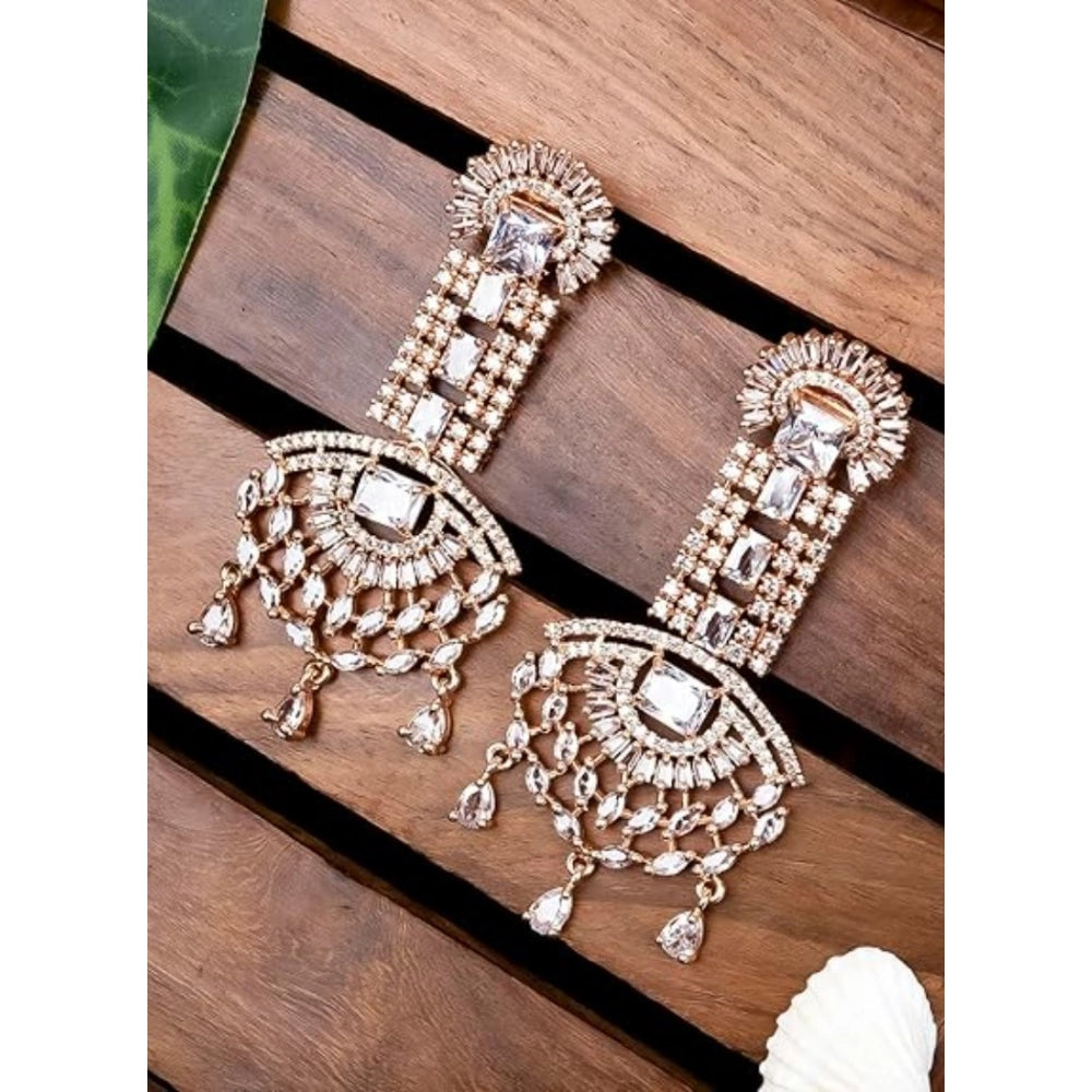 Women's brass silver plated drop earrings white, stylish accessory for formal events, keep dry
