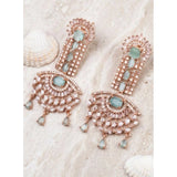 Women's turquoise brass silver plated drop earrings - jewelry accessory, avoid moisture