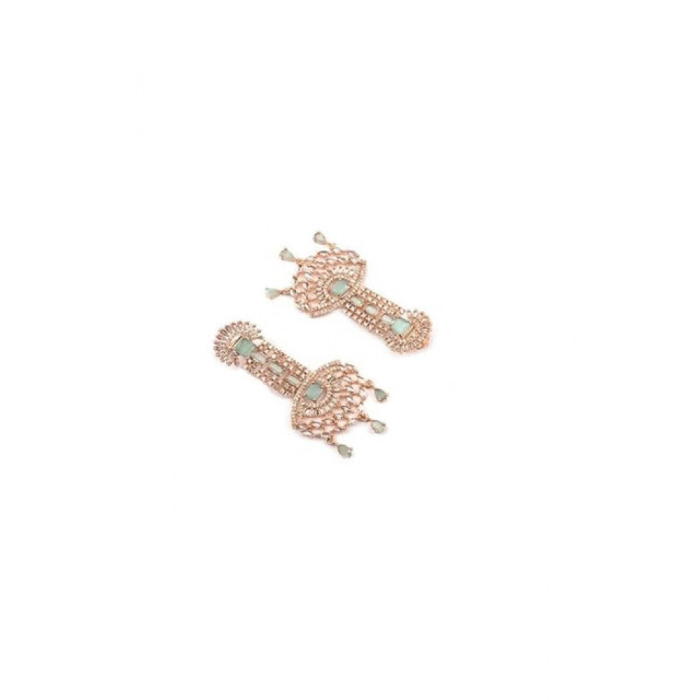 Women's turquoise brass silver-plated drop earrings, store dry, airtight box after use