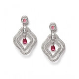Red brass silver plated drop earrings for women, ideal for accessorizing, keep dry and store safely