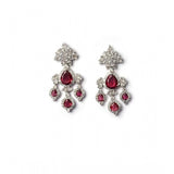 Red brass silver-plated drop earrings for women, delicate jewelry accessory