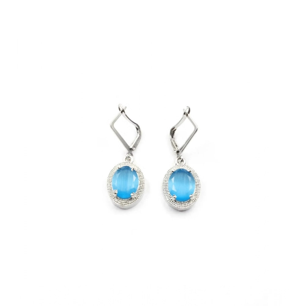 Blue brass silver plated pendant set for women, ideal for layering and accessories, keep dry and store in an airtight box after use