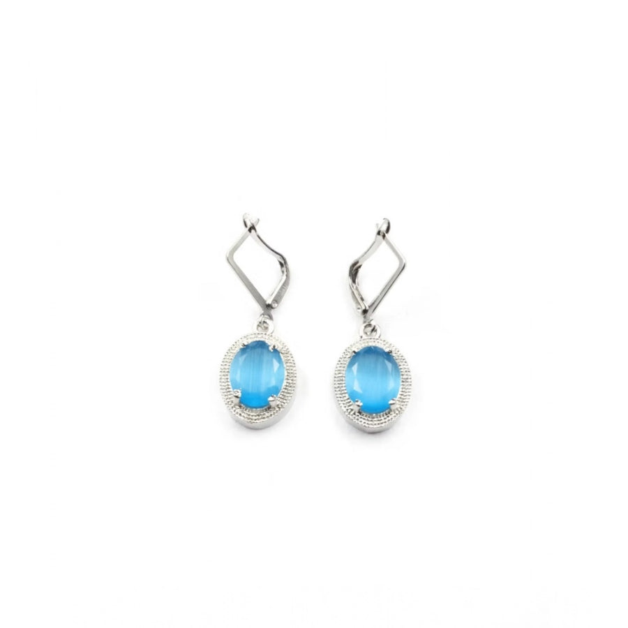 Blue brass silver plated pendant set for women, ideal for layering and accessories, keep dry and store in an airtight box after use