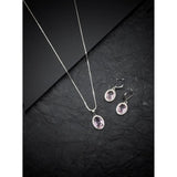 Pink brass silver-plated pendant set for women - jewelry accessory, keep dry after use