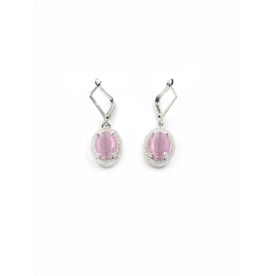 Pink brass silver plated pendant set for women - jewelry on display, keep dry and airtight