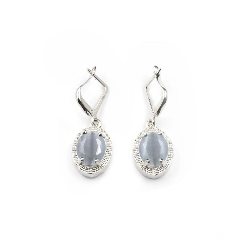 Grey brass silver-plated pendant set for women - delicate jewelry accessory, keep dry