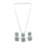 Mint brass silver-plated pendant set for women, stylish jewelry accessory on display
