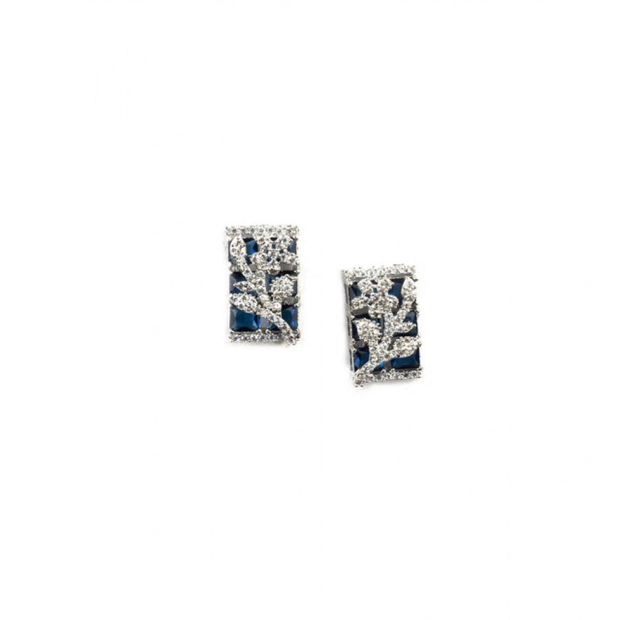 Blue brass silver plated pendant set for women, ideal for jewelry collection or gifts