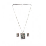 Multicolor brass silver plated pendant set for women - jewelry accessory on display