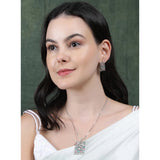 Multicolor brass silver plated pendant set for women, intricate design, best kept dry