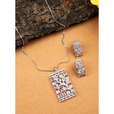 Pink brass silver plated pendant set on jewelry display, ideal for special occasions, keep dry after use