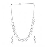 Silver-plated brass women's necklace set, elegant jewelry accessory for special occasions