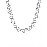 Silver-plated brass necklace set for women, shimmering silver elegance