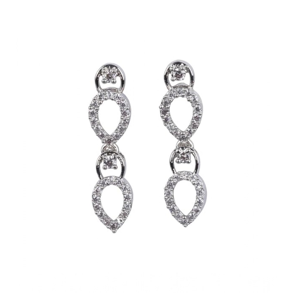 Women's brass silver-plated necklace set (Silver), elegant jewelry for fashionable women, store carefully to maintain shine