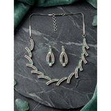 Turquoise brass silver-plated women's necklace set, elegant jewelry accessory for special occasions