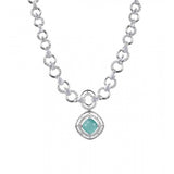Turquoise brass silver-plated necklace set for women, elegant jewelry accessory on display