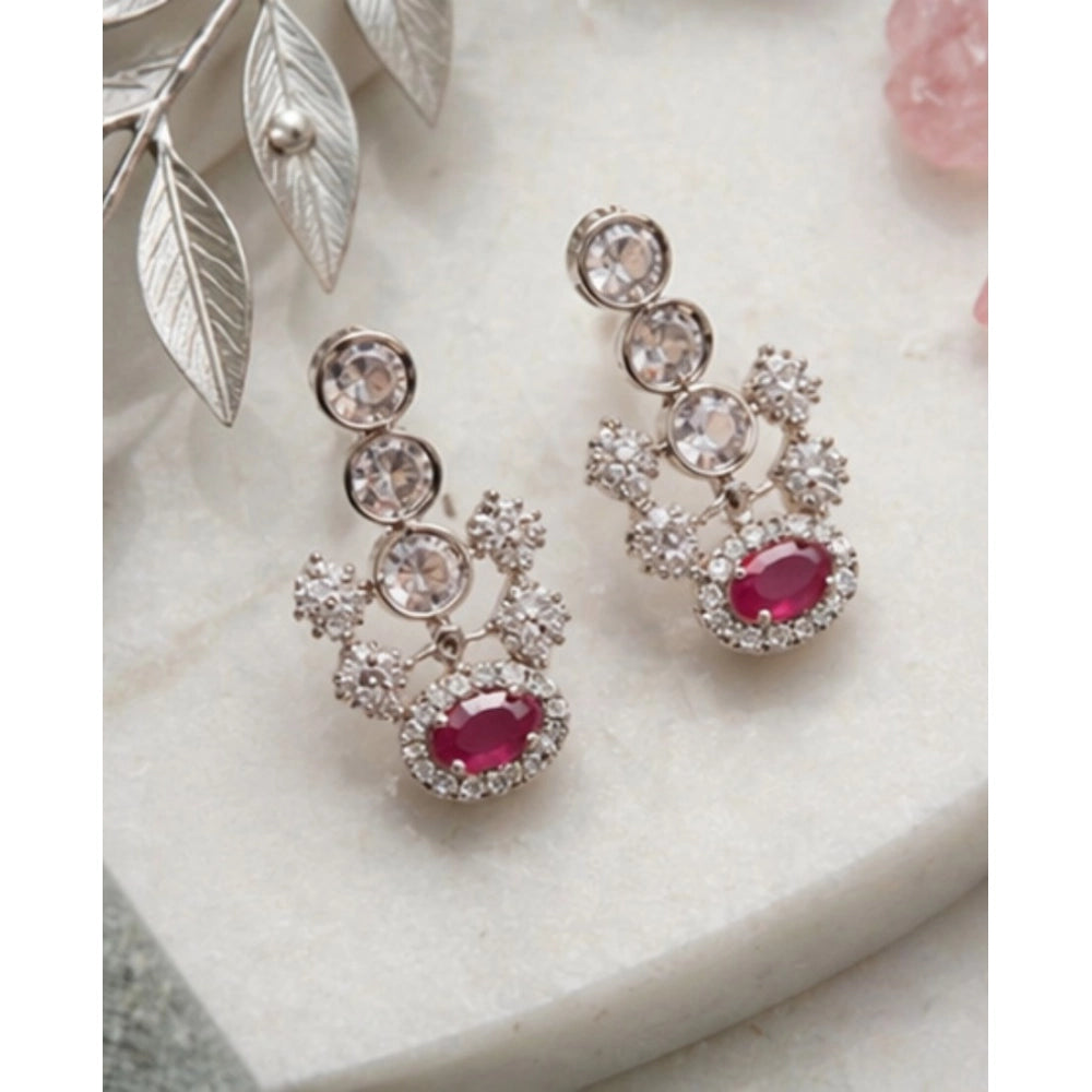 Pink brass silver-plated women's necklace set on display, perfect for accessories collection care