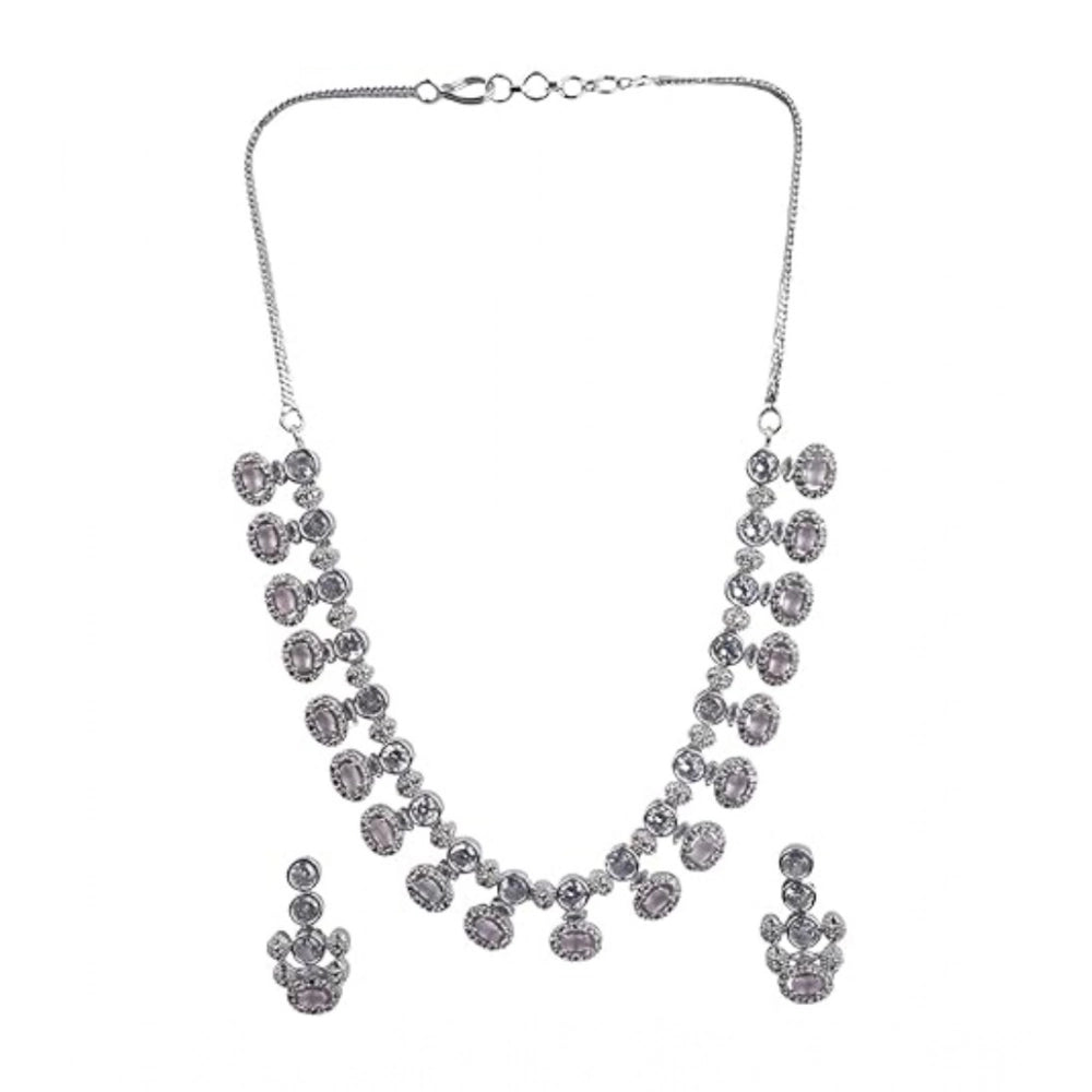 White brass silver plated necklace set for women's fashion accessories, store jewelry properly for longevity