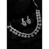 White brass silver plated women's necklace set, elegant jewelry for accessorizing, store in a dry place