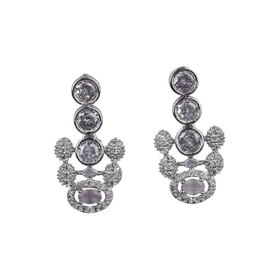 White brass silver-plated necklace set for women, elegant and timeless jewelry accessory on display