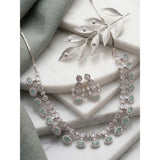 Turquoise brass silver-plated women's necklace set, durable jewelry for accessories collection