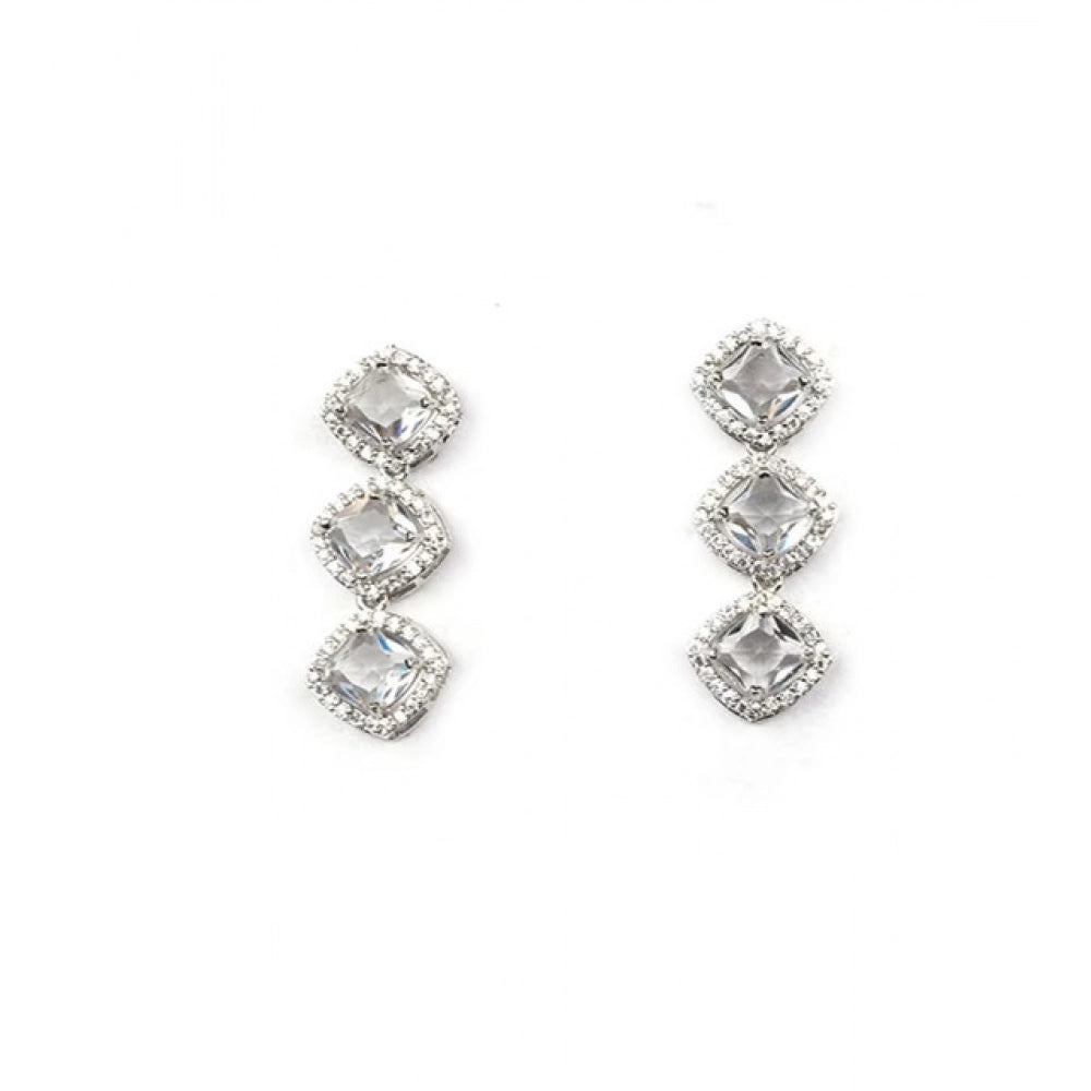 White brass silver plated necklace set, elegance in white metal for women's accessories