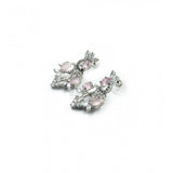 Pink brass silver plated necklace set for women, elegant and stylish jewelry set on display