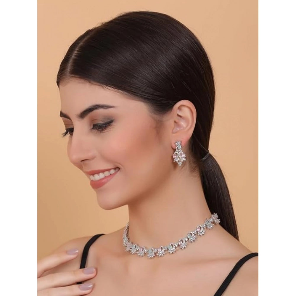 Multicolor brass silver plated women's necklace set for accessories, vibrant pieces on display