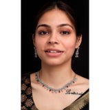 Multicolor brass silver plated women's necklace set for accessories care and storage