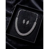 Silver-plated brass necklace set for women, elegant jewelry accessory