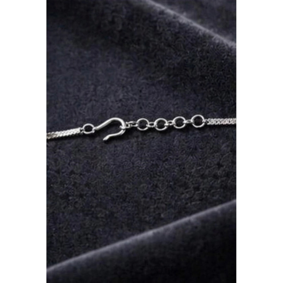 Silver-plated brass women's necklace set in polished silver, elegant accessories for jewelry box
