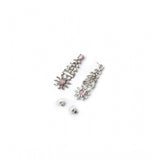 Pink brass silver plated necklace set for women, elegant accessories on display