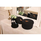 Cotton 3 Pcs Set Roti Box Storage Basket With Lid (Black)