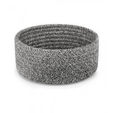 Cotton 8x3 Inch Kidi Round 1 Pcs Bedside Organizer With Out Lid (Black)
