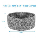 Cotton 8x3 Inch Kidi Round 1 Pcs Bedside Organizer With Out Lid (Black)