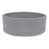 Cotton 8x3 Inch Round 1 Pcs Bedside Organizer With Out Lid (Gray)