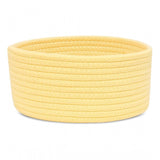 Cotton 8x3 Inch Round 1 Pcs Bedside Organizer With Out Lid (Yellow)