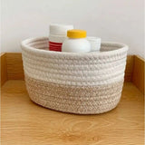 Cotton Pack Of_1 Bathroom Storage Basket For Clothes (White)