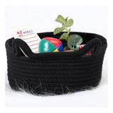 Cotton Pack Of_1 Cat Basket 8x4 Inch Storage Basket For Clothes (Black)