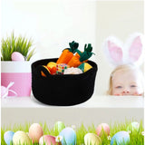 Cotton Pack Of_1 Cat Basket 8x4 Inch Storage Basket For Clothes (Black)
