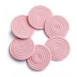Cotton Rope Drink Coasters 6 Pcs Set (Pink)