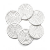 Cotton Rope Drink Coasters 6 Pcs Set (White)