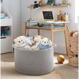 Cotton Pack Of_1 14x12 Inch Storage Basket For Clothes With Out Lid (Gray)