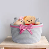 Cotton Pack Of_1 Plain Cat Basket 9x5 Inch (Grey)