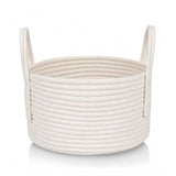 Cotton Pack Of_1 Basket 7x5 Inch Storage Basket For Clothes (White)
